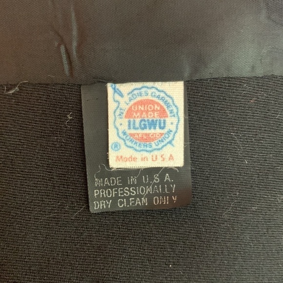Vintage ILGWU Union Made in USA Black Talbots Wool Suit Jacket Blazer Medium - Picture 6 of 6